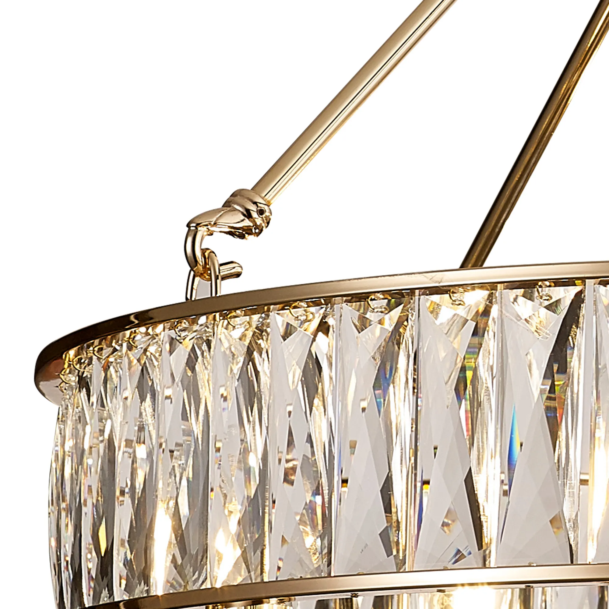 Vivienne Crystal Pendant/Semi Ceiling 6 Light French Gold IL31825  Diyas Vivienne French Gold